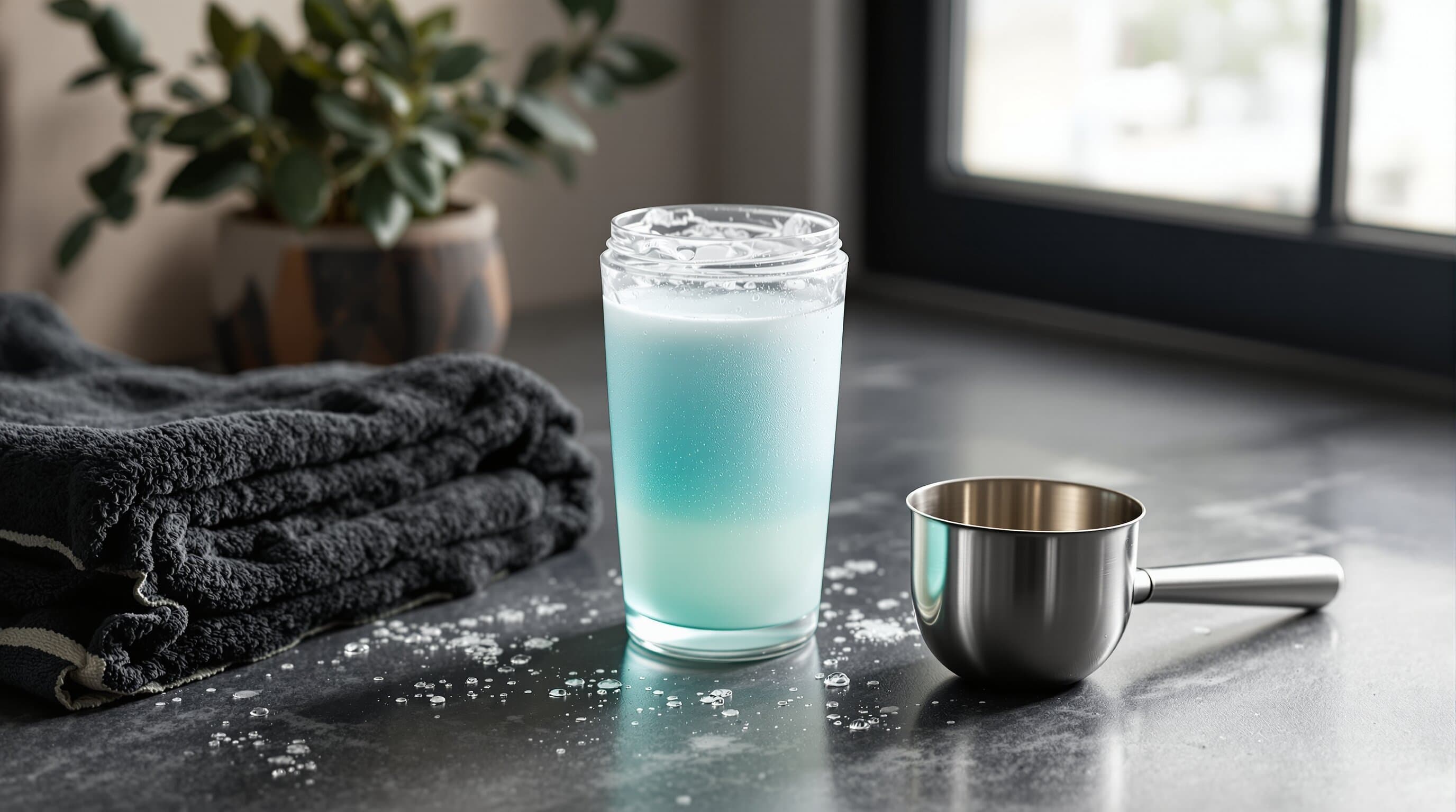 Lifestyle editorial — pint on a workout bench